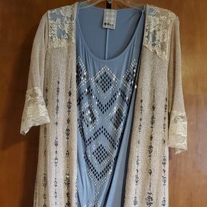 Beautiful vocal cardigan and shirt